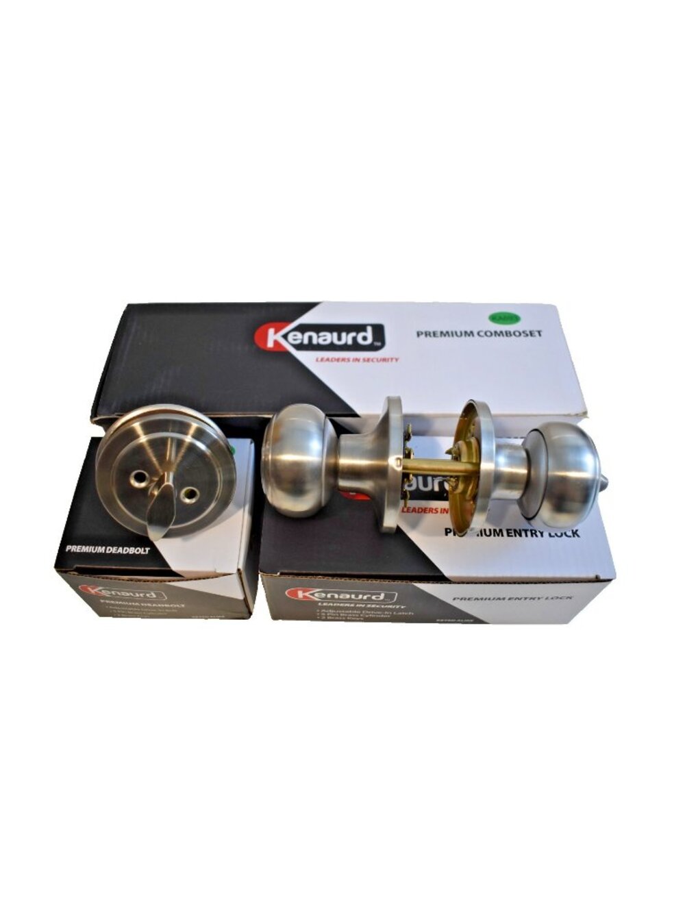 Kenaurd Entry Lock and Deadbolt Combo New Hardware and Keys Silver Finish #4543